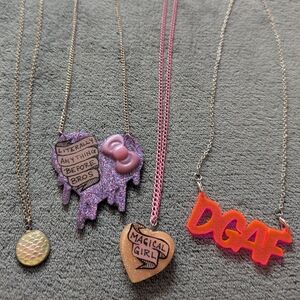 Trendy Festival Rave Statement Necklaces Set